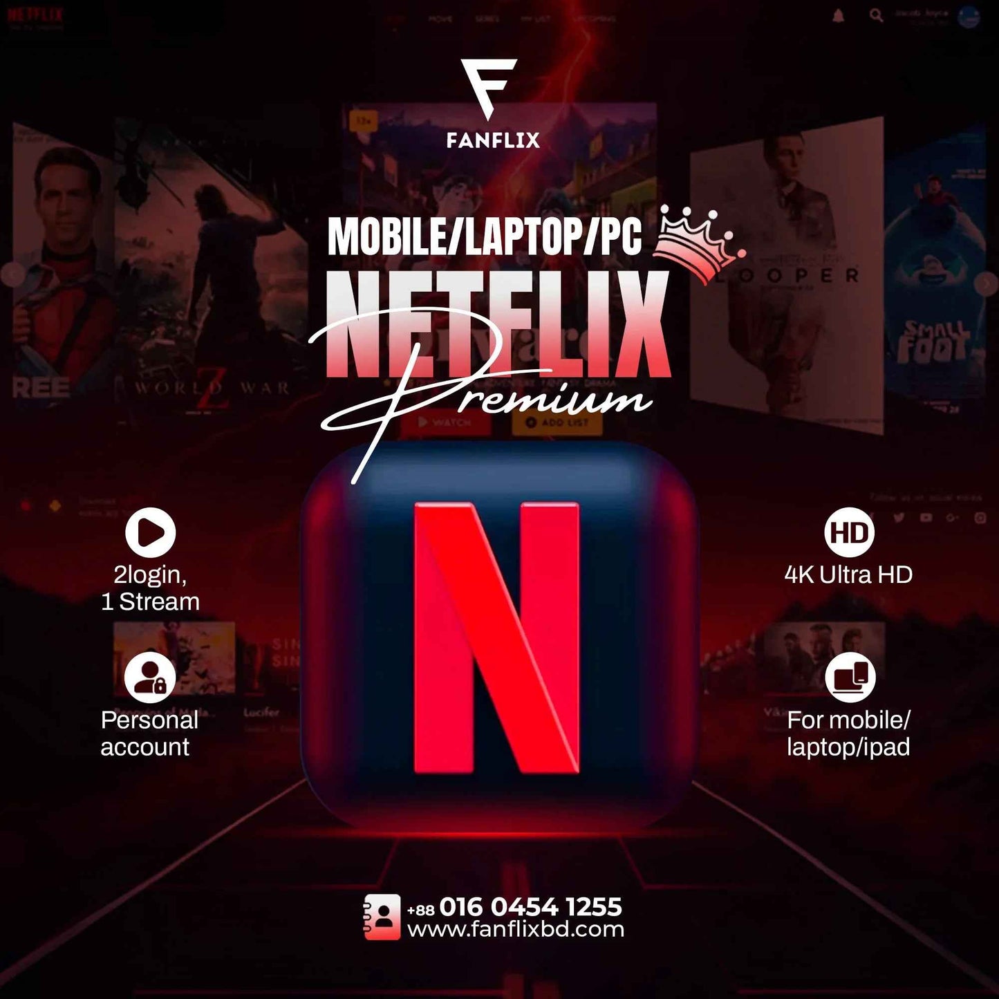 Netflix Subscription (Mobile/PC/Laptop)