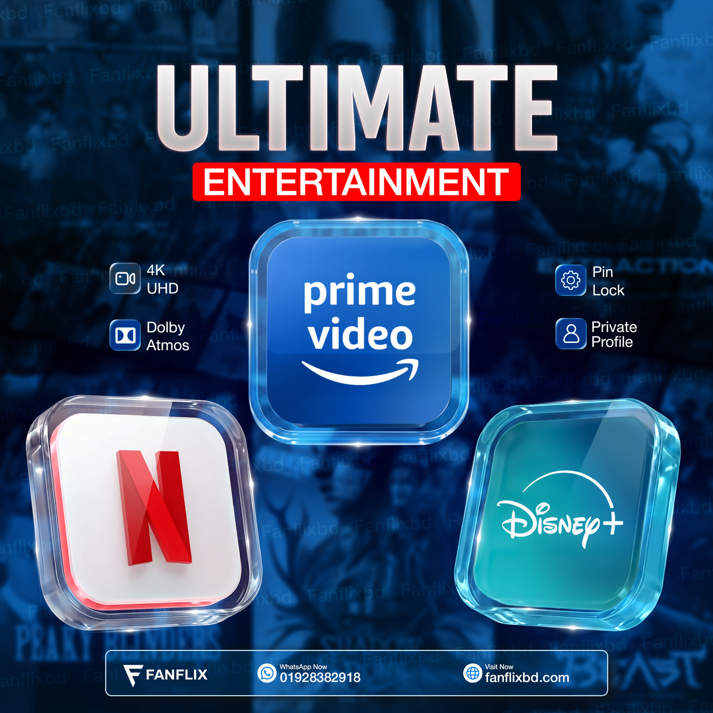 Netflix Prime Video Disney Plus Combo Subscription Bangladesh