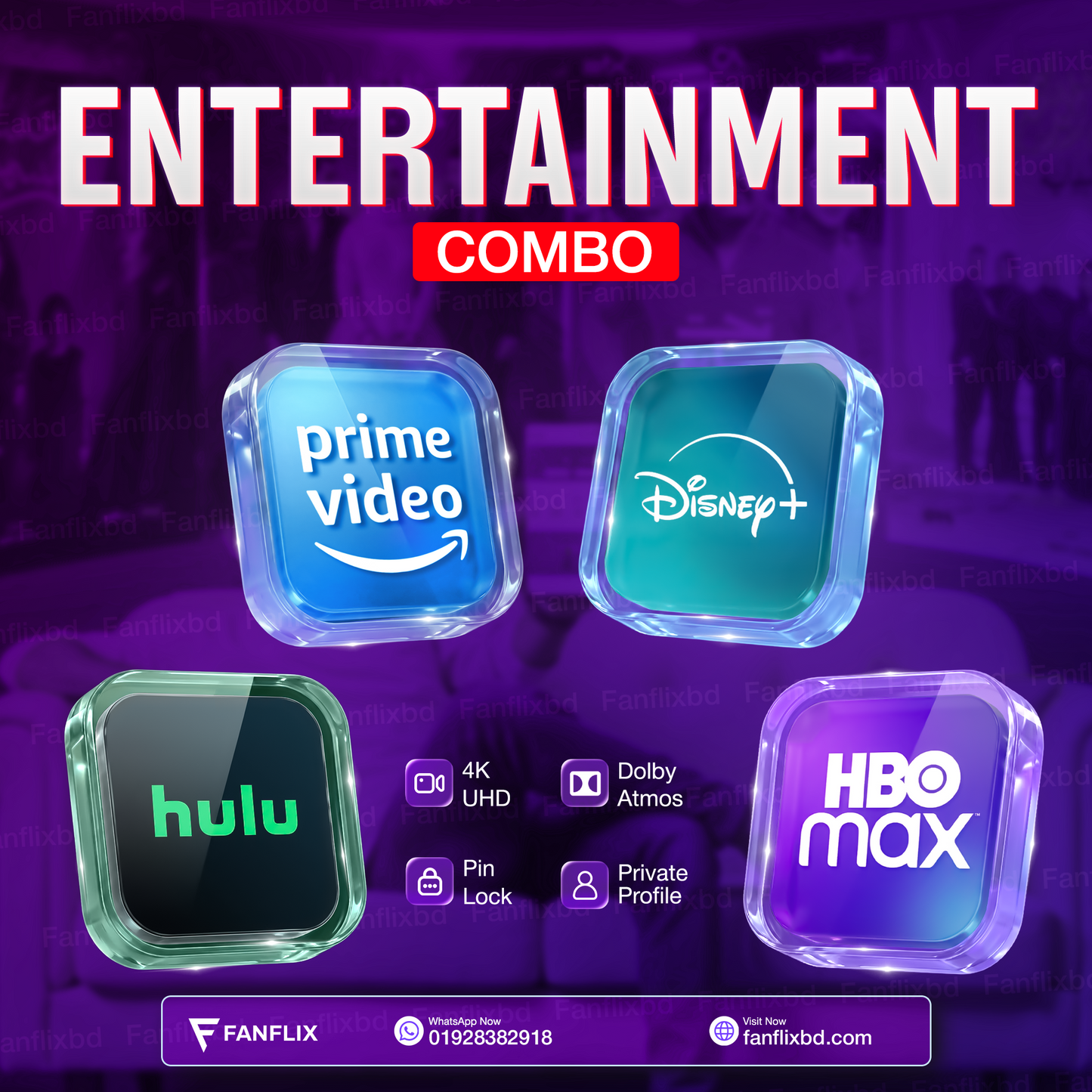Prime Video Disney Plus Hulu HBO Max combo subscription Bangladesh