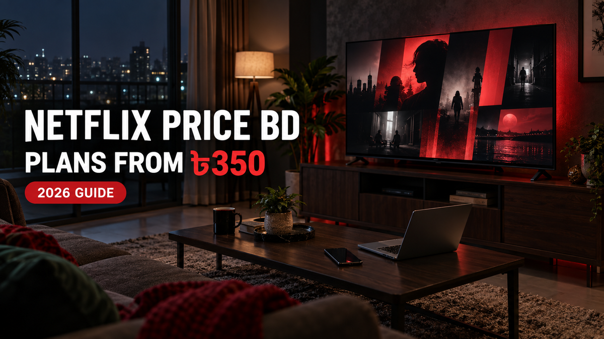 Netflix price in Bangladesh 2026 showing plans starting from ৳350