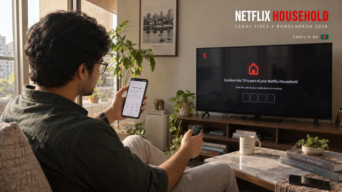 Netflix Household verification and legal access solutions for TVs, phones and laptops in Bangladesh 