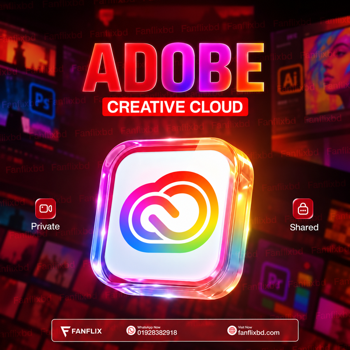 Buy Adobe Creative Cloud Subscription in Bangladesh from FanFlix BD – private and shared access options